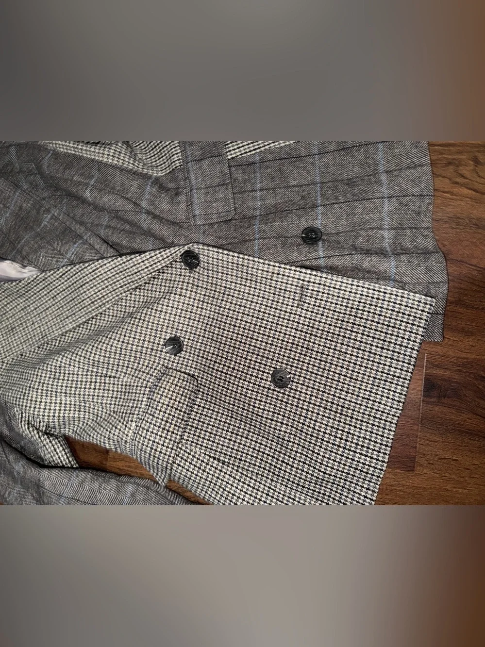 Avec Les Filles Mixed Plaid Double Breasted Blazer party summer $169  Classic